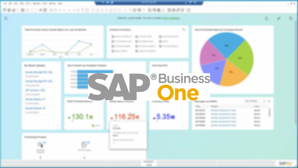 SAP Business One dashboard screenshot