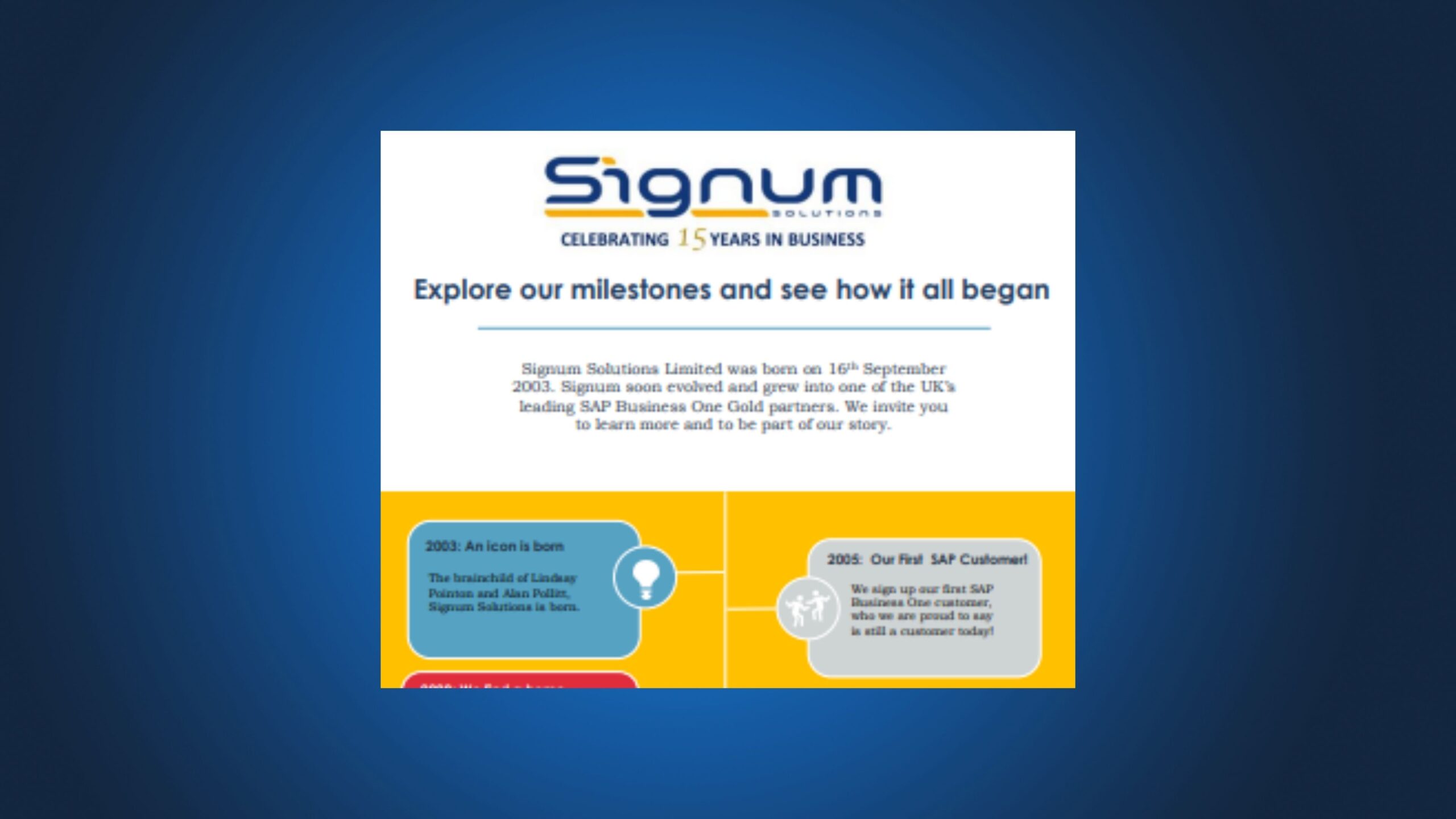 Signum Solutions 15 years Infographic