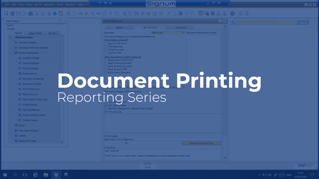 SAP Business One Document printing video cover