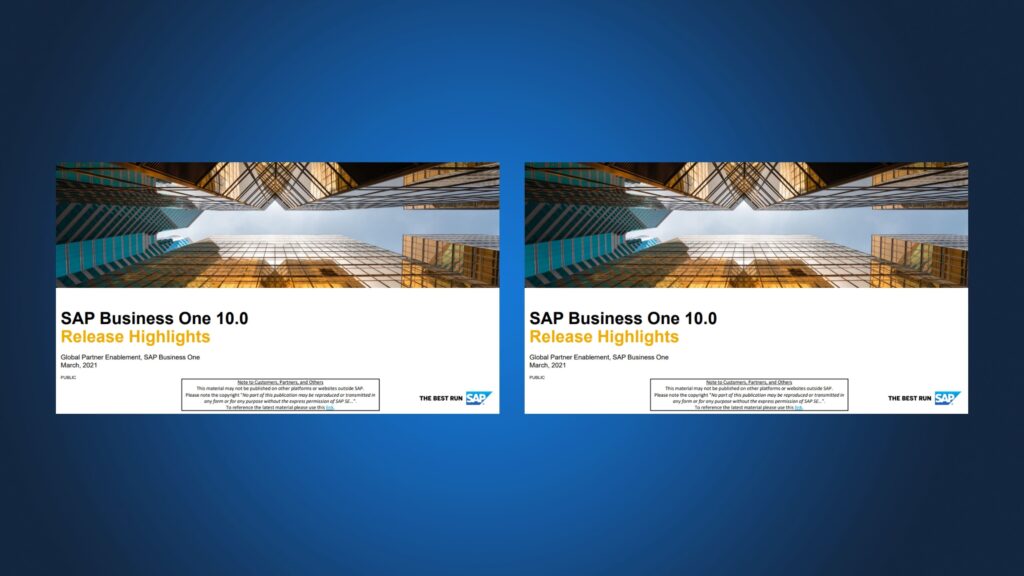 SAP Business One 10.0 Highlights
