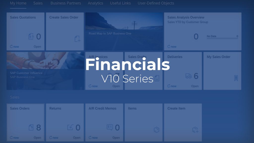 SAP Business One V10 financials video image