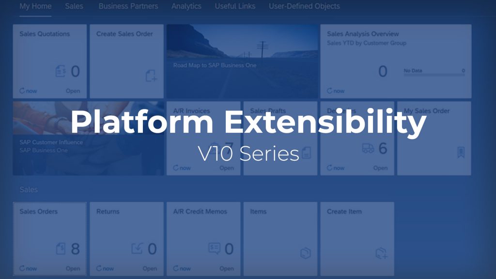 SAP Business One V10 platform extensibility video image