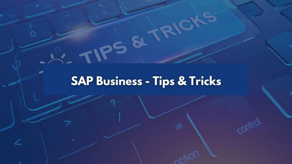 SAP Business One tips and tricks Blog