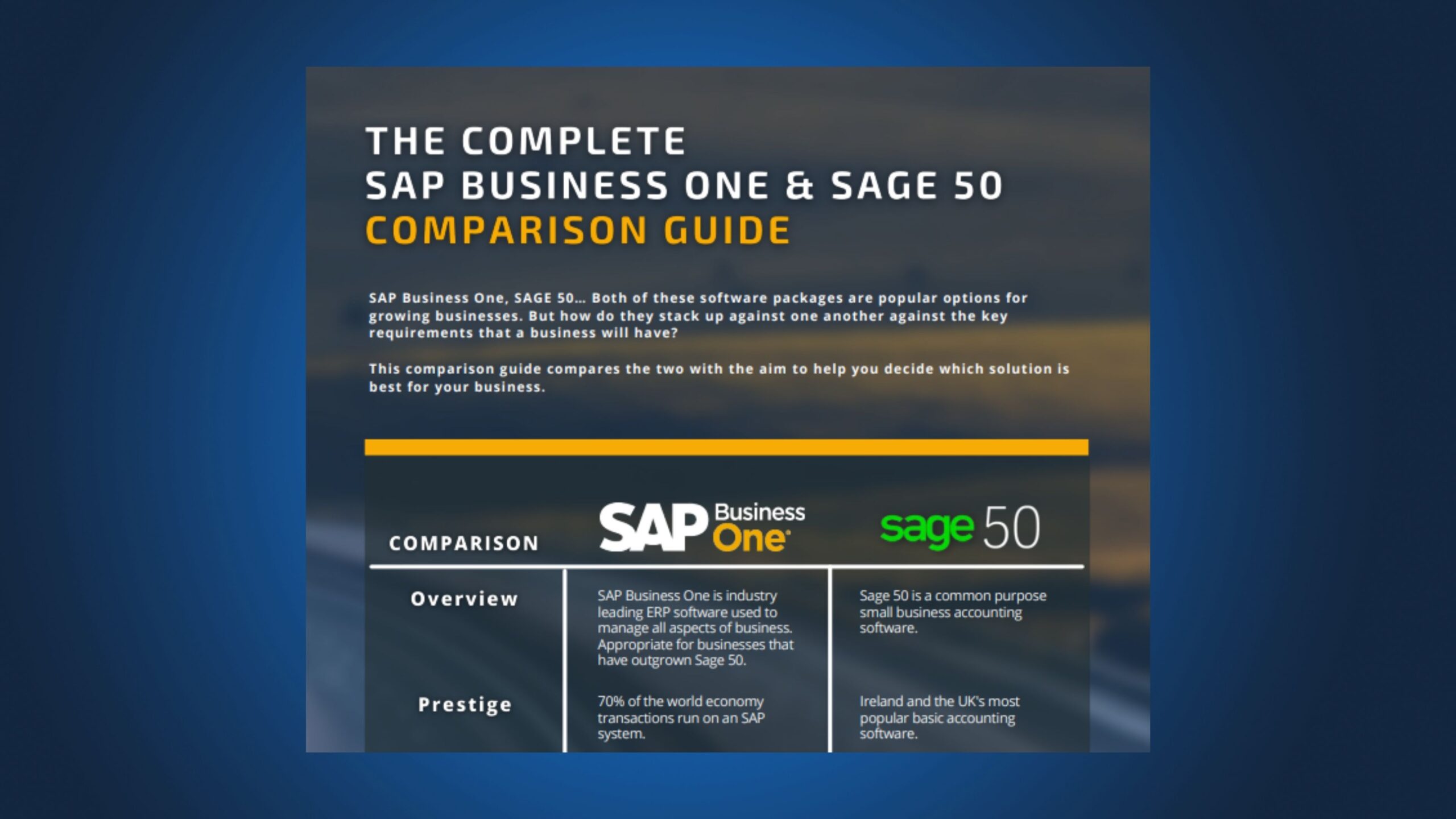 SAP Business One & Sage 50 Comparison Guide