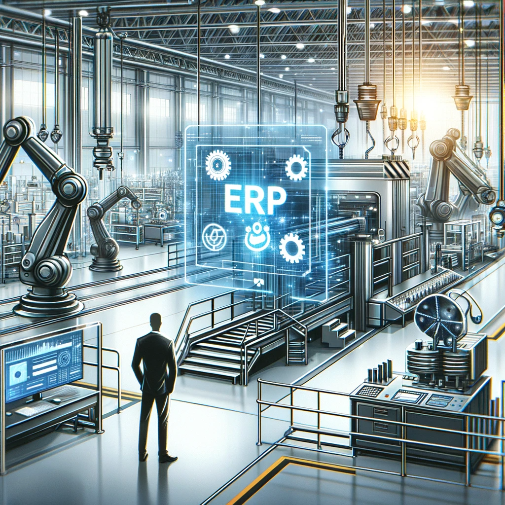 The image representing "Enhanced Operational Efficiency with ERP" in a manufacturing environment,