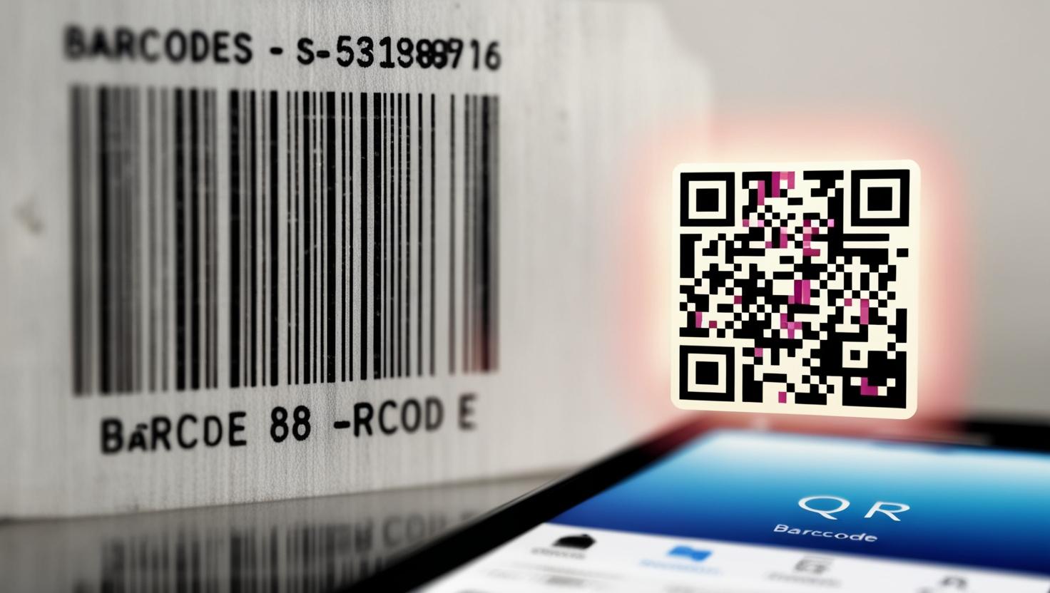 real photo image depicting the change from barcodes to QR codes