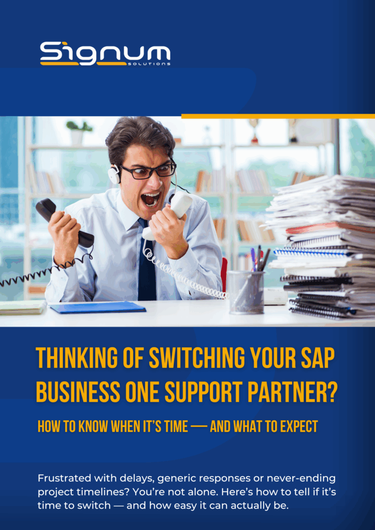 Switching Support Guide LP 1 Thinking of Switching Your SAP Business One Support Partner Guide front page image
